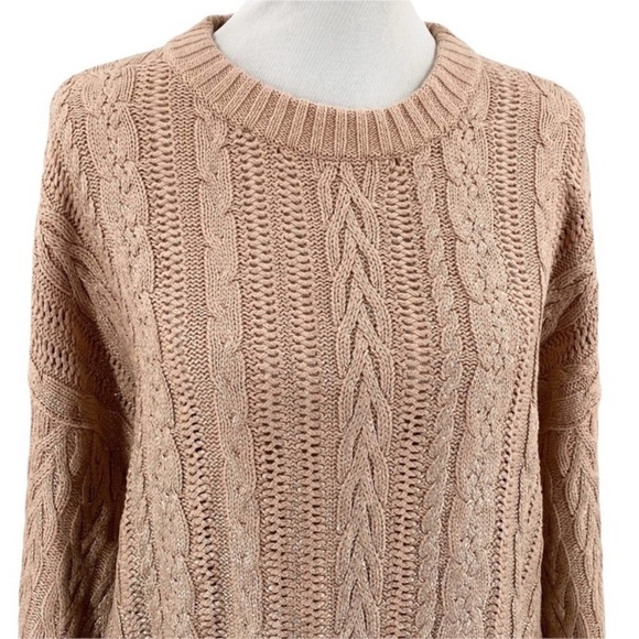 Free People XS EUC GOLD Knit Dolman Sleeve Dress OVERSIZED - Picture 4 of 11